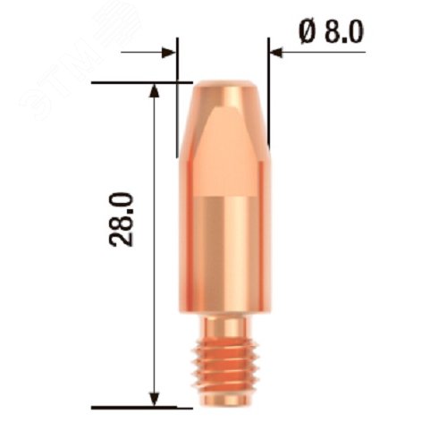 Наконечник M6х28 мм ECU D=0.6 мм (10 шт.)