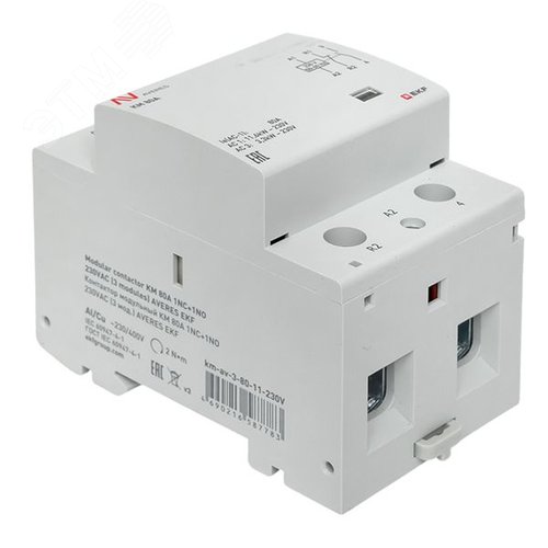 Контактор модульный КМ 80А 1NC+1NO 230VAC (3 мод.) AVERES