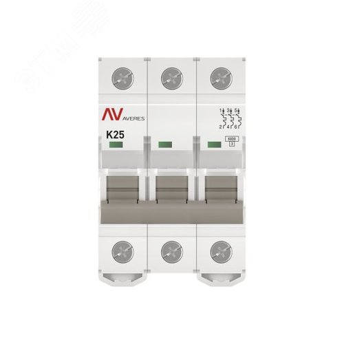Выключатель автоматический AV-6 3P 25A (K) 6kA AVERES