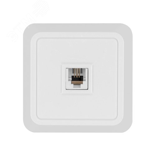 Розетка TФ (RJ-11) открытой установки IP20, белая Ладога