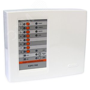 Прибор приемно-контрольный охранно-пожарный ВЭРС-ПК8ПТ версия 3.2, пластмассовый корпус, считыватель ТМ, 2 ключа ТМ, 8 шлейфов сигнализации