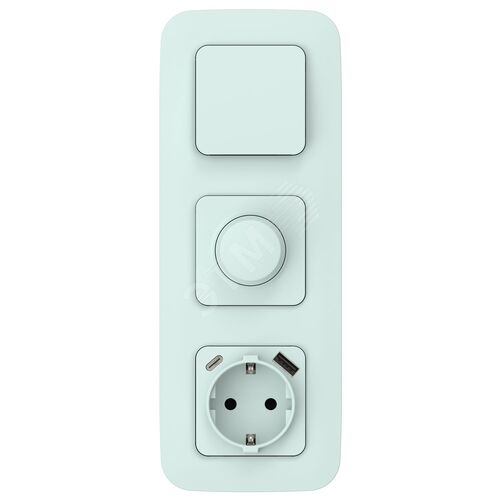 FLITE Розетка 1-местная с заземлением с защитными шторками 16А с USB A+C 20Вт безвинтовое крепление РСЮшс11-1-ФлХЛ холодный лед