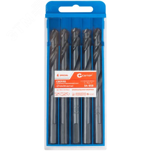 Сверло по металлу Special, HSS-G, 9,5x125/72 мм, 5 шт.