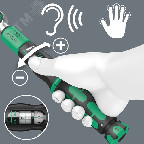 Ключ динамометрический, присоединительный шестигранник 1/4'', 2-12 Нм, Safe-Torque A 2