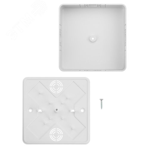 Коробка распаячная КР 100х100х29 ОП белая, IP40, инд. штрихкод