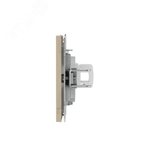 Компьютерная розетка RJ-45 без шторки, кат.6А одинарная,KANT, ванильный марципан