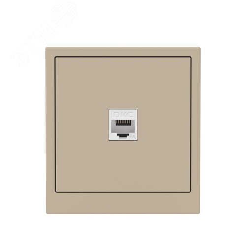 Компьютерная розетка RJ-45 без шторки, кат.6А одинарная,KANT, ванильный марципан