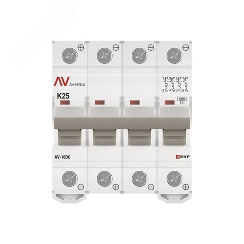 Выключатель автоматический AV-10 DC 4P 25A (K) 10kA AVERES