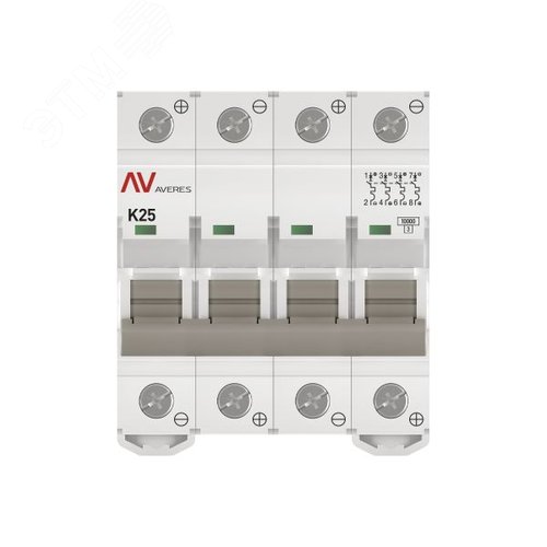 Выключатель автоматический AV-10 DC 4P 25A (K) 10kA AVERES