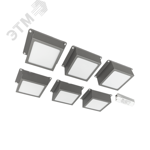 Светильник светодиодный PRO+ ДВО 089/G OPAL 42W 4000K GREY IP40 /комплект/ 3480 Лм Грильято 100х100мм Домино Jazzway