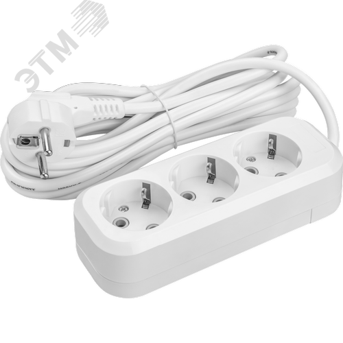 Удлинитель бытовой OPE-S-03-200-E-3x1 с заземлением 3 розетки 2м ПВС 3х1 3500Вт