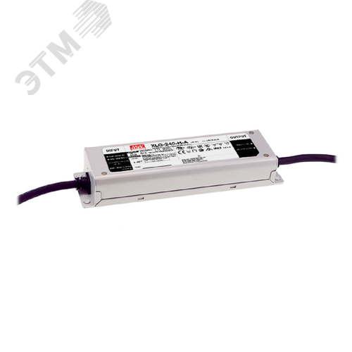 Источник питания AC-DC, 239.6Вт, стабилизатор тока, IP67, вход 100…305В AC, 47…63Гц, ККМ, выход 4280…6660мА/27…56В (режим пост. мощности), изоляция 3750В AC, в кожухе 219х63х35.5мм, -40…+90°С (корпус), встр. потенциометр, димминг 3 в 1