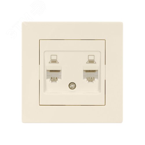 Розетка компьютерная двойная RJ45 сл. кость Сенеж
