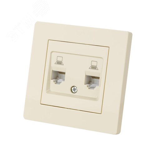 Розетка компьютерная двойная RJ45 сл. кость Сенеж