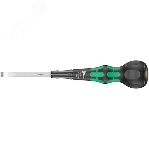 Отвёртка шлицевая, SL 1 x 6 x 100 мм, шарообразная рукоятка, 1834 SL Kraftform Ball-Grip