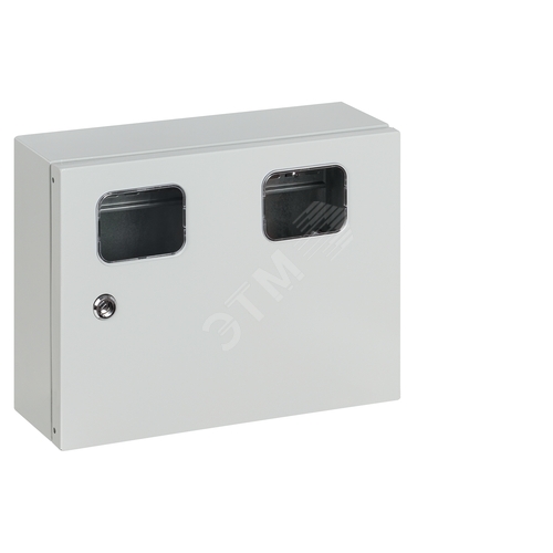 Корпус металлический ЩУ-1ф/2 (на 2 счётчика), 300х400х125 мм, IP54, RAL7035 светло-серый LITE