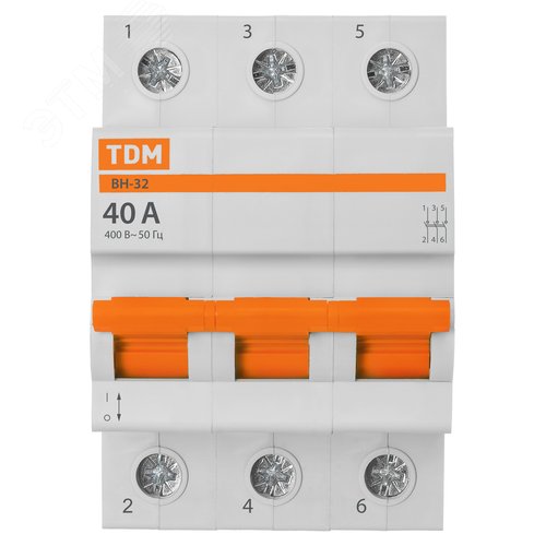Выключатель нагрузки (мини-рубильник) ВН-32 3P 40A Home Use TDM