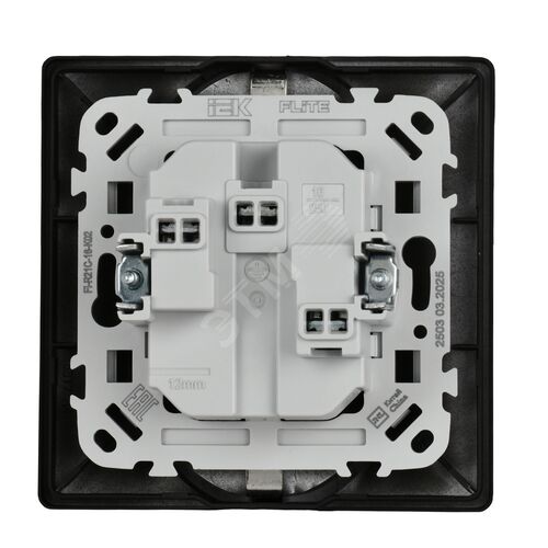 FLITE Розетка 2-местная с заземлением без защитных шторок 16А РС12-0-К-ФлЧ черный