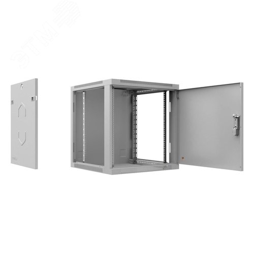 Шкаф телекоммуникационный настенный разобранный 19'' 22U 600x600x1082mm (ШхГхВ) дверь металл, цветсерый (RAL 7035)