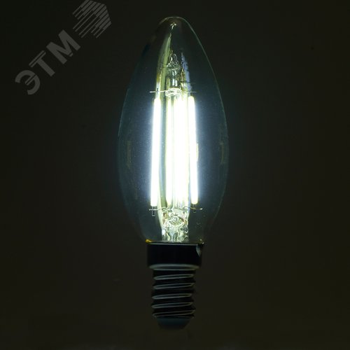 Лампа светодиодная LED 6вт Е14 дневной свеча FILAMENT .PRO