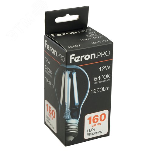 Лампа светодиодная LED 12вт Е27 дневной FILAMENT .PRO