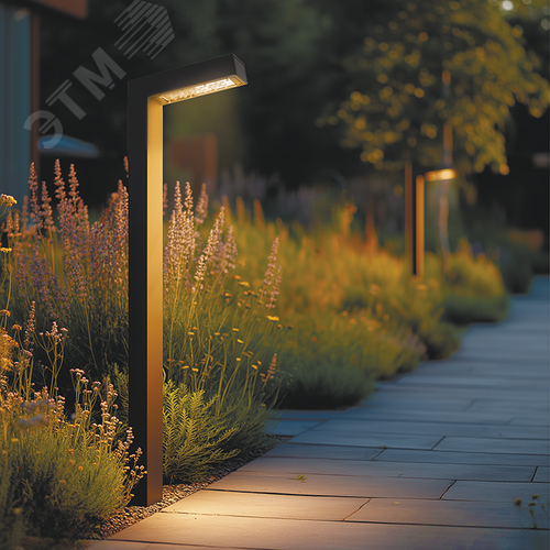 Светильник светодиодный парковый Glight S 10 Вт 4000K RAL9005 черный муар 900 мм DALI