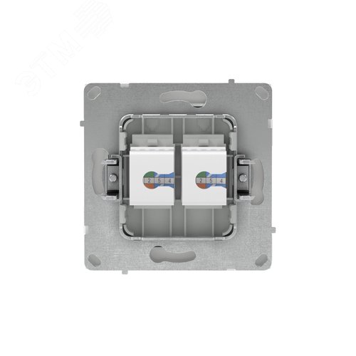 Компьютерная розетка RJ-45 без шторки, кат.5е двойная, KANT, белая магнолия