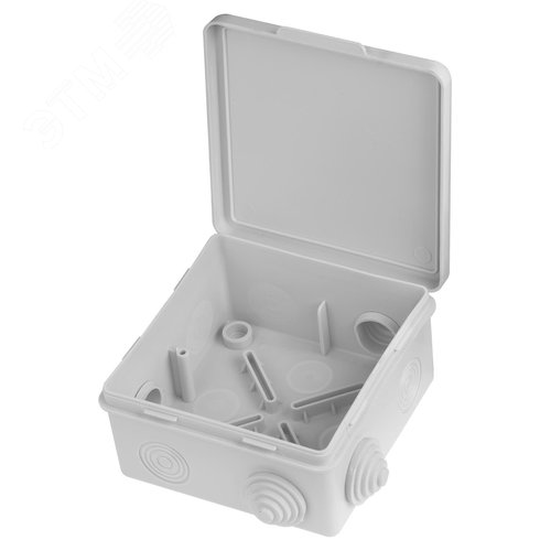 Распаячная коробка ОП 100х100х55мм, крышка, IP54, 8 входов инд. штрихкод