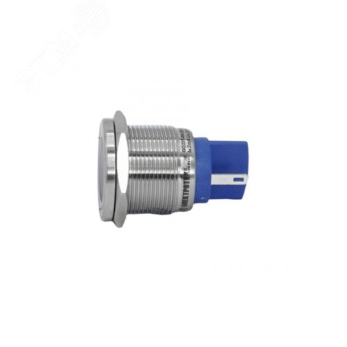 Индикаторная лампа GQ22T-D/L/B/24V/S, синяя, металл. корпус, светодиодная матрица d=22мм, 24В AC/DC (ЭТ)