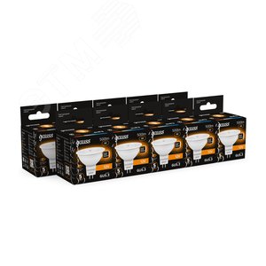 Лампа светодиодная LED 5 Вт 500 лм 3000К софит MR16 теплый GU5.3 AC/DC 12В низковольтная Black