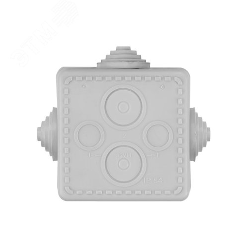 Распаячная коробка ОП 65х65х50мм крышка IP54 4вх. инд. штрихкод TDM