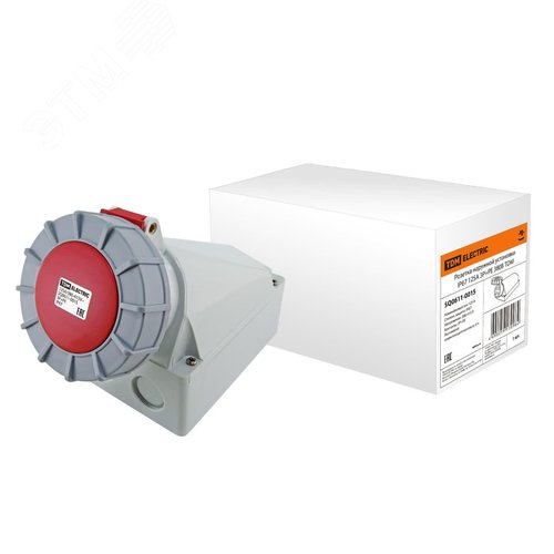 Розетка наружной установки IP67 125А 3Р+РЕ 380В