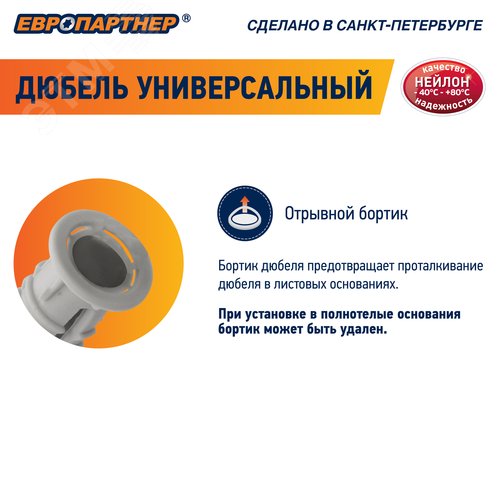 Дюбель универсальный 10х60 нейлон (100 шт)