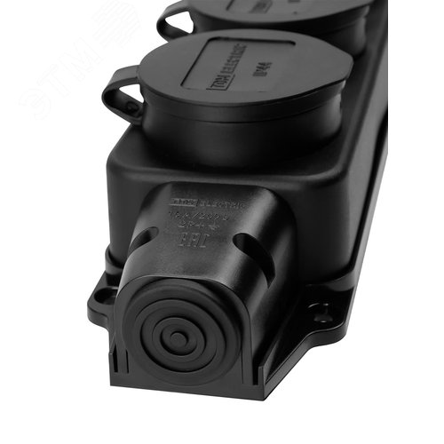 Розетка двухместная с заглушками каучук 2Р+РЕ 16А 250В IP44