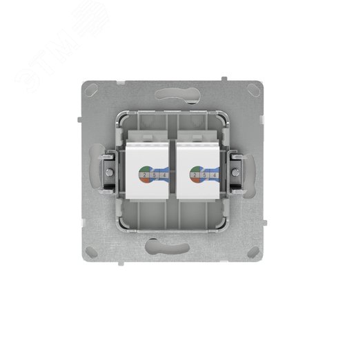 Компьютерная розетка RJ-45 без шторки, кат.6А двойная, KANT, белая магнолия