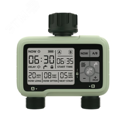 Таймер для автоматического полива UST-W42 IP65 OLIVE 2 канала. Корпус оливковый. ТМ Uniel