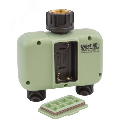 Таймер для автоматического полива UST-W42 IP65 OLIVE 2 канала. Корпус оливковый. ТМ Uniel
