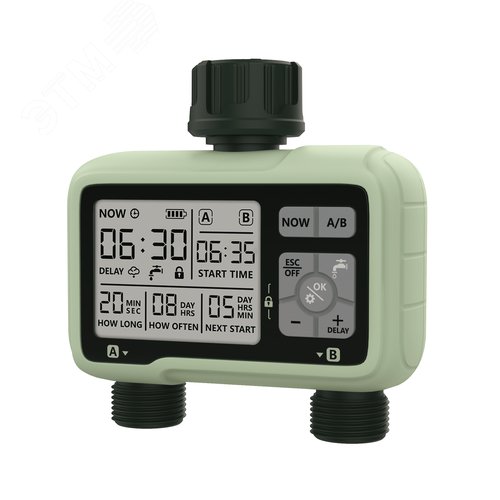 Таймер для автоматического полива UST-W42 IP65 OLIVE 2 канала. Корпус оливковый. ТМ Uniel