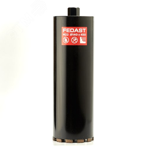 Коронка алмазная для сухого сверления 140x450 мм, M22