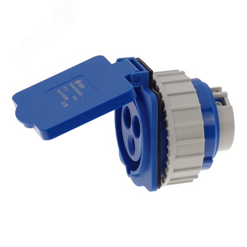 Розетка встраиваемая 16А/230V/1P+N+E/IP44 синяя