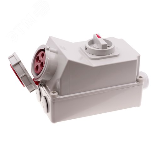 Розетка настенная с выключателем и механической блокировкой 63A/400V/3P+E/IP67