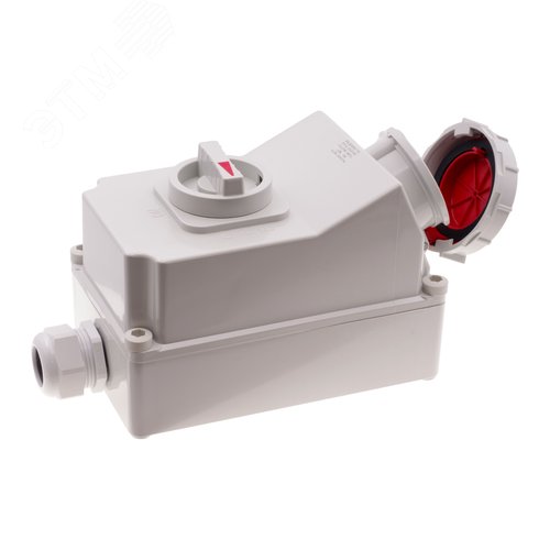 Розетка настенная с выключателем и механической блокировкой 63A/400V/3P+E/IP67