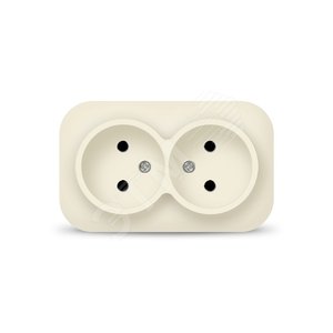 Розетка двухместная серия IONICH, б/з, о/у, 16А, 220В, слоновая кость (ivory)