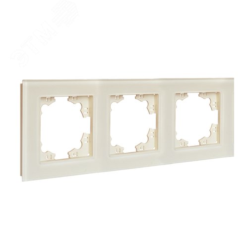 Афина рамка стеклянная трехместная универсальная, слоновая кость (ivory) (еврослот)