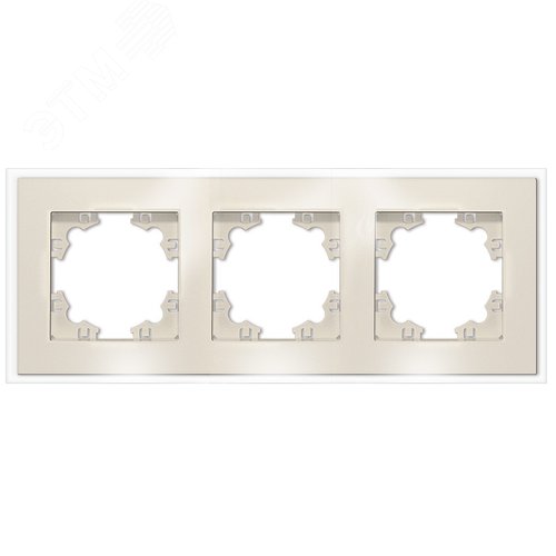 Афина рамка стеклянная трехместная универсальная, слоновая кость (ivory) (еврослот)