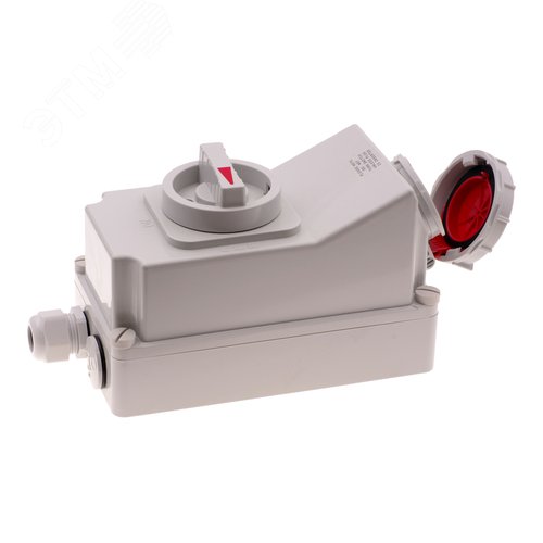 Розетка настенная с выключателем и механической блокировкой 16A/400V/3P+E/IP67