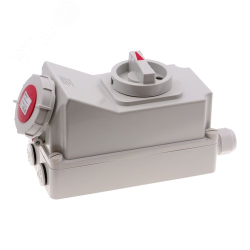 Розетка настенная с выключателем и механической блокировкой 16A/400V/3P+E/IP67