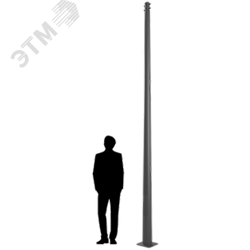 Опора освещения VERTEX 6M T1 RAL 9005 без ЗДФ
