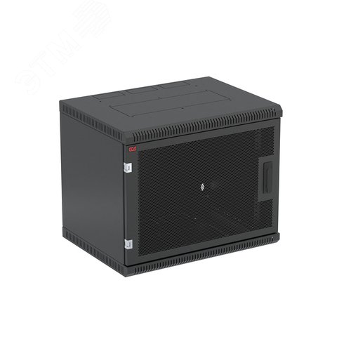 Шкаф телекоммуникационный настенный разборный черный 9U 600x350 ШТ-НСр-9U-600-350-П-Ч дверь перфорированная