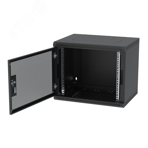 Шкаф телекоммуникационный настенный разборный черный 9U 600x350 ШТ-НСр-9U-600-350-П-Ч дверь перфорированная